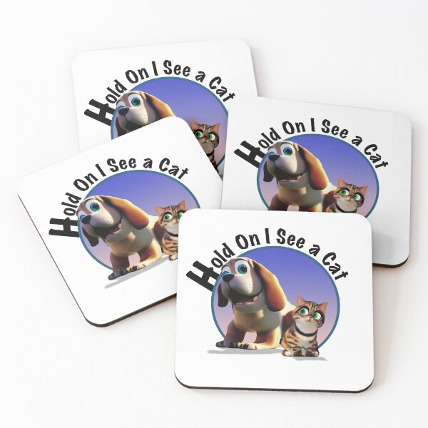 Item preview, Hold On, I See a Cat! | Funny Cartoon Cat and Dog Design designed and sold by Christopher  McGuire.