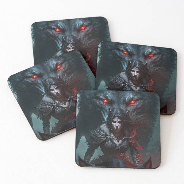 Item preview, Dark Queen and her Black Wolf: Battle Companions designed and sold by DaydreamDepot.