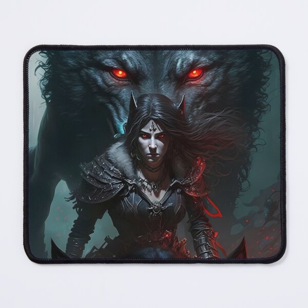 Item preview, Dark Queen and her Black Wolf: Battle Companions designed and sold by DaydreamDepot.