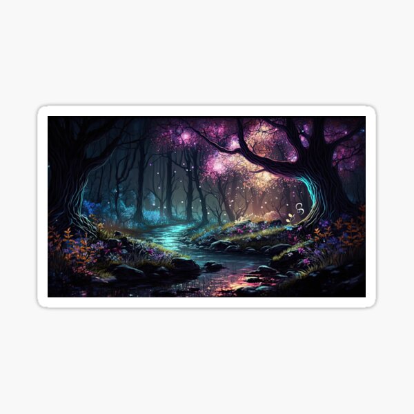 Enchanted magical forest by generative AI Sticker