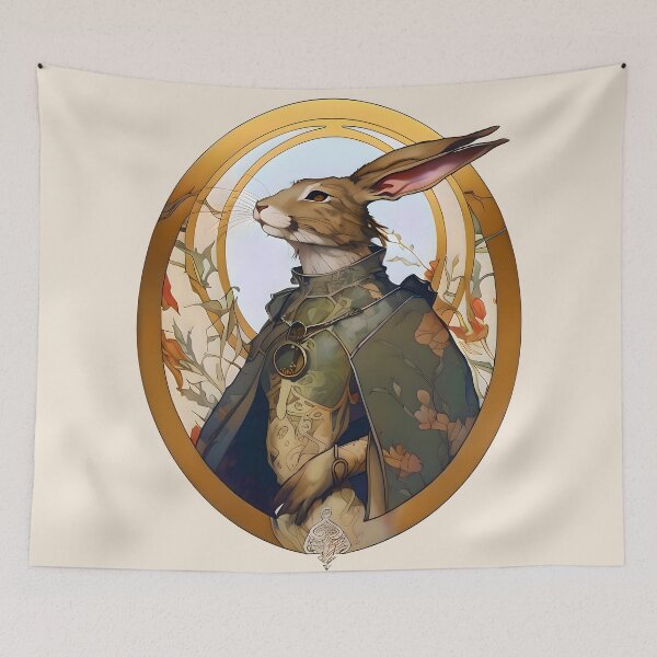 Item preview, Art Nouveau Anthropomorphic Hare With A Cape designed and sold by entwithanaxe.