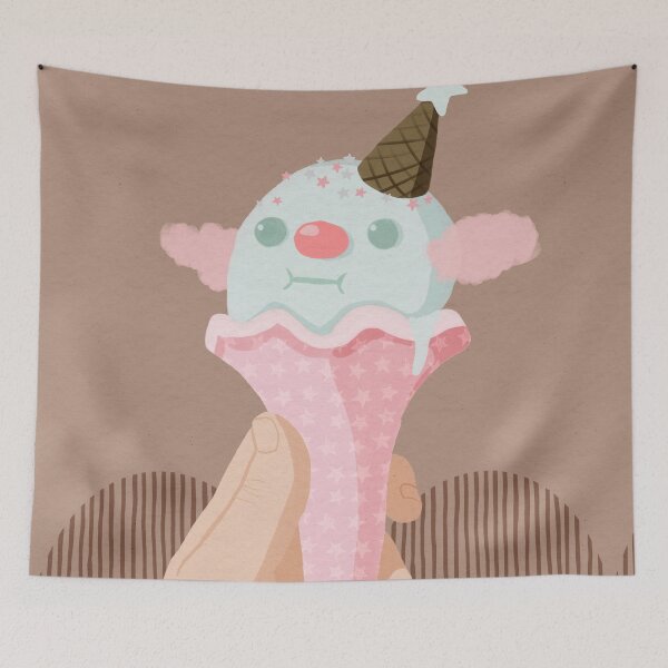 Item preview, Clown Ice Cream Cone Jelly Gouache Painting  designed and sold by Valerie Englehart.