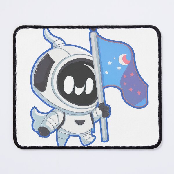 Item preview, Cute Space Astronaut Holding Flag designed and sold by Echanting EaselArt.