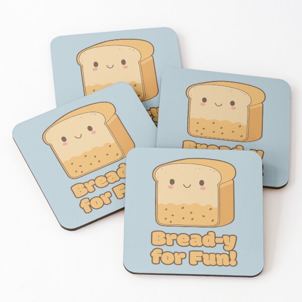 Item preview, Bread-y for Fun - cute kawaii satisfied piece of bread designed and sold by RoboRaphael.