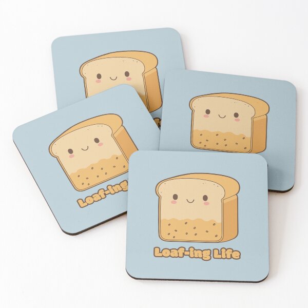 Item preview, Loaf-ing Life - cute kawaii satisfied piece of bread designed and sold by RoboRaphael.