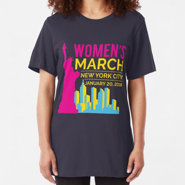 Women's March NYC January 20 2018 Slim Fit T-Shirt