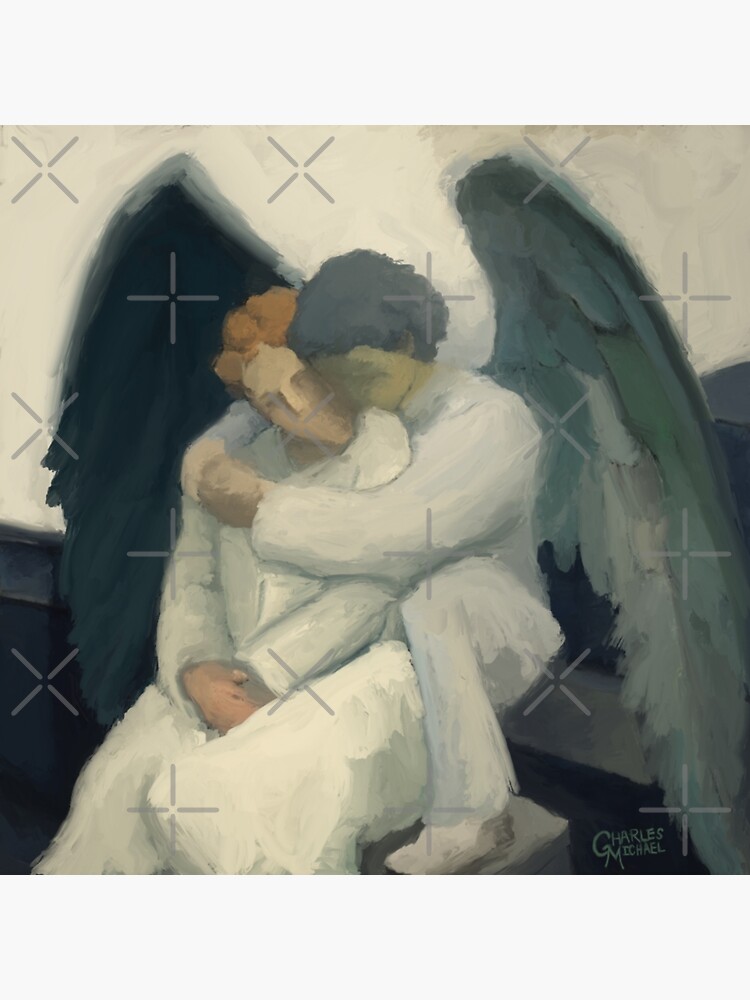 Discover Hold Me Still Lost Loved One Angel Painting Premium Matte Vertical Poster