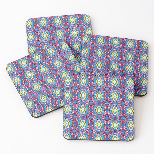 Item preview, Abstract Crab Pattern 6, Blue, Pink, Yellow designed and sold by Joelle Burnette.