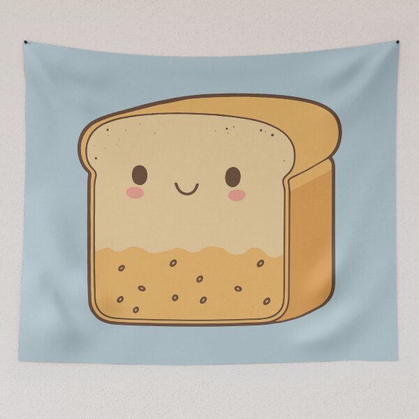 Item preview, Cute kawaii satisfied piece of bread designed and sold by RoboRaphael.