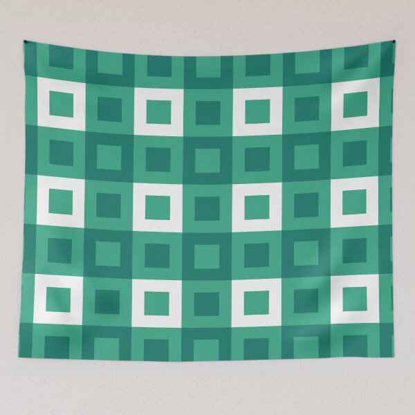 Item preview, Contemporary Lovely Traditional Greens and White Square Seamless Repeat Pattern designed and sold by MoePark.