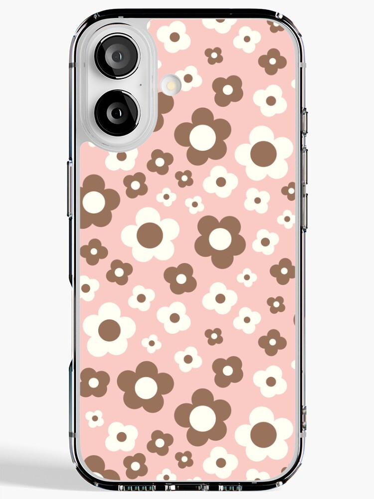 pastel pink and brown groovy retro y2k 2000s big pastel flower