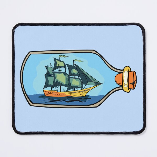Item preview, Lost at Sea: A Captivating Pirate Ship in a Bottle Illustration of a Thrilling Maritime Adventure designed and sold by Graciaisgrace.