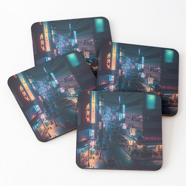 Item preview, Tokyo cyberpunk anime landscape at night designed and sold by GforAL.