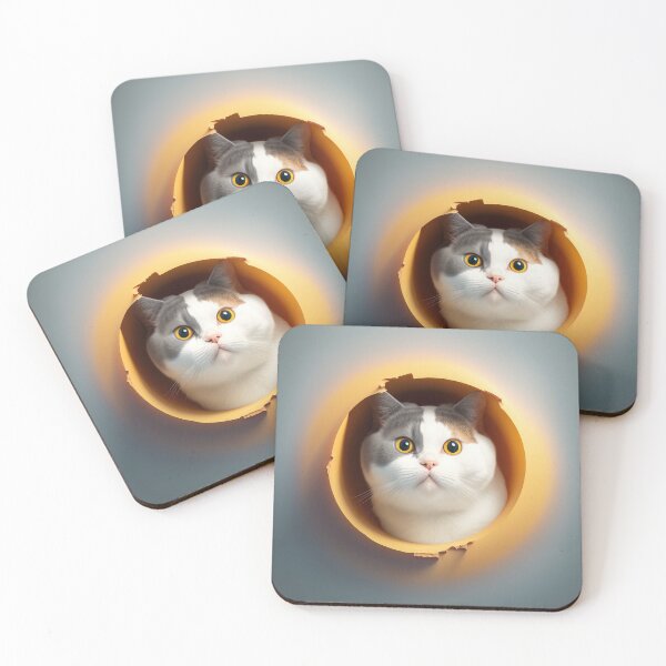 Item preview, Fat cat in hole 010 [square] designed and sold by jetaiart.