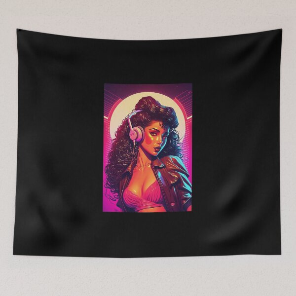 Item preview, 80s Synthwave cyberpunk Party Girl designed and sold by RESToRAPTOR.