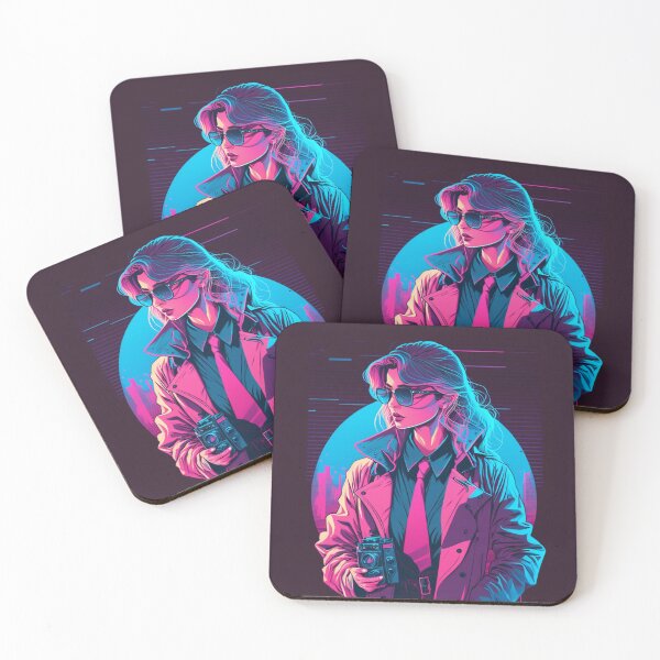 Item preview, 80s Synthwave cyberpunk Noir Detective Girl designed and sold by RESToRAPTOR.