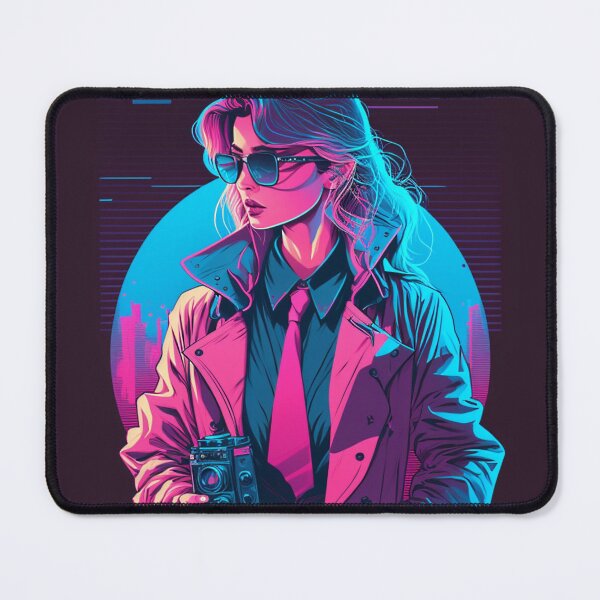 Item preview, 80s Synthwave cyberpunk Noir Detective Girl designed and sold by RESToRAPTOR.
