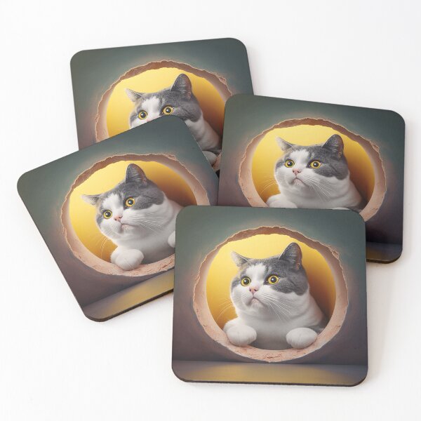 Item preview, Fat cat in hole 016 [square] designed and sold by jetaiart.