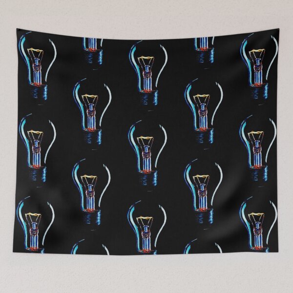 Item preview, Blue Glowing Lightbulb designed and sold by KayleeRoseArt.