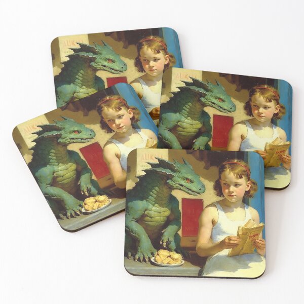 Item preview, Pet baby dragon, vintage art designed and sold by Lonesomefolk.