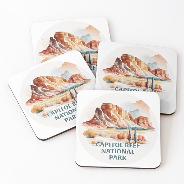 Item preview, Capitol Reef National Park Boho Watercolor Circle designed and sold by PikoApparel.
