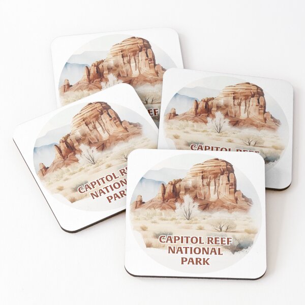 Item preview, Capitol Reef National Park Boho Watercolor Circle designed and sold by PikoApparel.