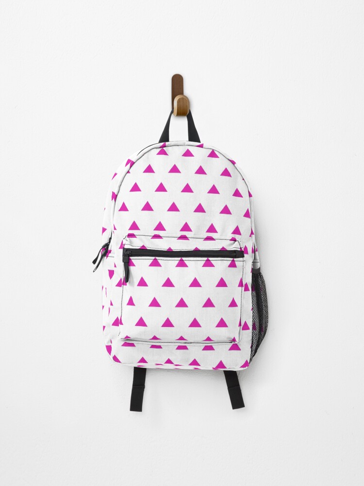 Thumbnail 1 of 3, Backpack, Pink Triangles Pattern - White Version designed and sold by WonderLang.