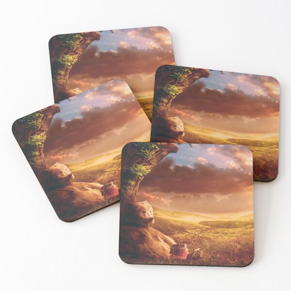 Item preview, Realistic bear sitting under a tree and watching the sunset designed and sold by YO-HA.