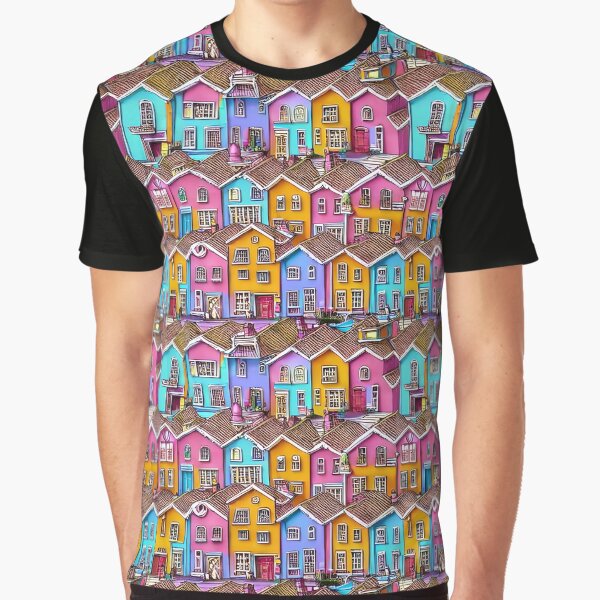 Vista previa del artículo con la obra «Hermosas casas naif», diseñado y vendido por Blue-Fall.