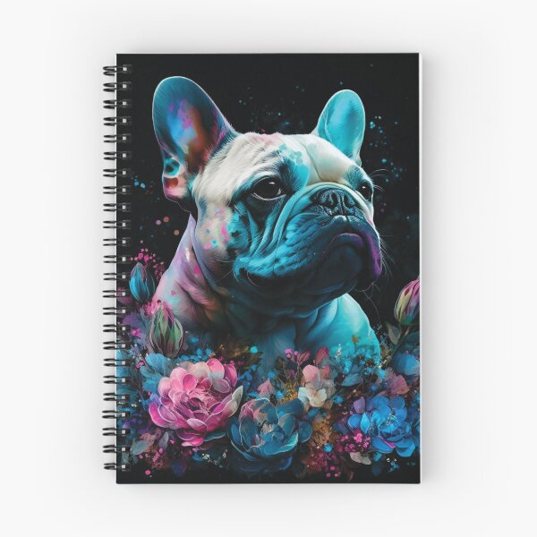 Item preview, French Bulldog neon floral portrait designed and sold by HookedOnDogz.