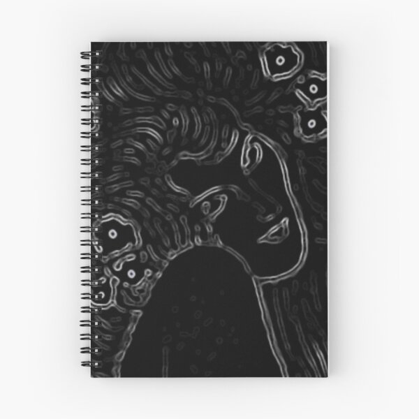 Artikelvorschau, Gustav Klimt Abstrakte Schwarz-Weiß-Frau mit Blumen in ihrem langen Haar Beethoven Friese Painting Monochromatic Digital Effects Edit by Veda entworfen und verkauft von kattakitty.