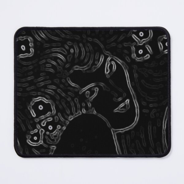 Artikelvorschau, Gustav Klimt Abstrakte Schwarz-Weiß-Frau mit Blumen in ihrem langen Haar Beethoven Friese Painting Monochromatic Digital Effects Edit by Veda entworfen und verkauft von kattakitty.