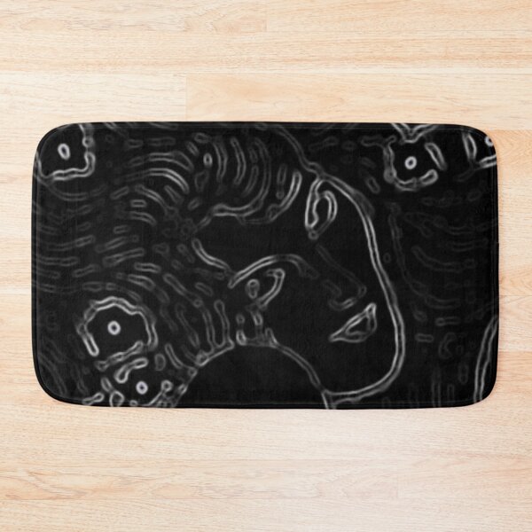 Item preview, Gustav Klimt Black and White Abstract Woman with Flowers in Her Long Hair Beethoven Friese Painting Monochromatic Digital Effects Edit by Veda designed and sold by kattakitty.