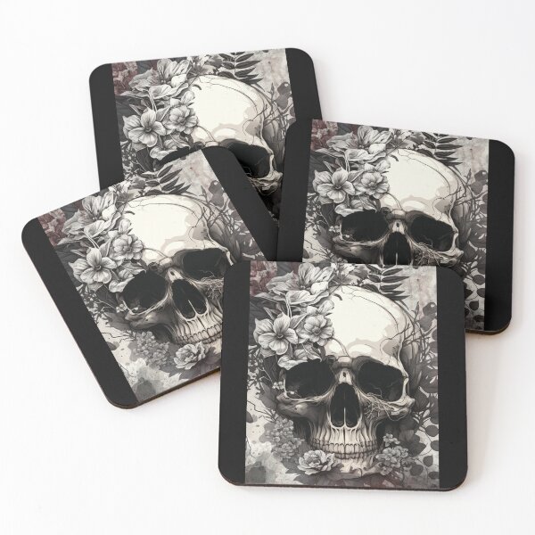 Item preview, Flowers around Skull, Skeleton with Flowers designed and sold by AHthatIsNice.
