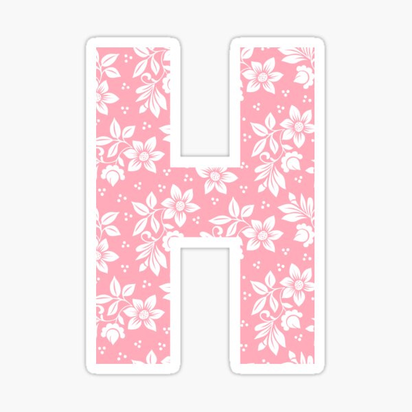 Zyadsinoudor Initial Letter H Stickers 50 Pcs Monogram Floral Wreath  Sticker Decal Single Letter Monogram Letter Round Labels Vinyl Stickers for  Water