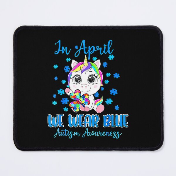 Item preview, We Wear Blue Puzzle Pieces Shamrock Unicorn Autism Awareness  designed and sold by jeannetteeemil.
