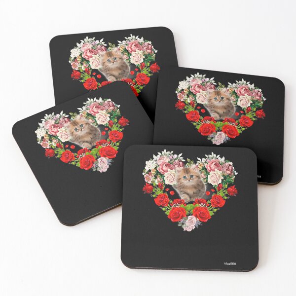 Item preview, Lovely Cat Heart Shape Flowers Red Rose_s Best Design For Couples designed and sold by HPGAMERr.