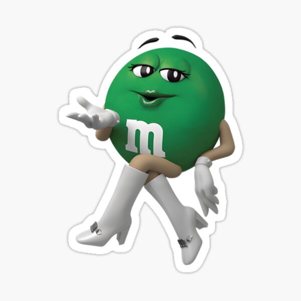 Green m&m Sticker for Sale by Sidewalk Stickers