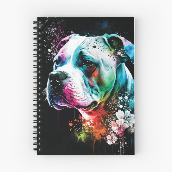 Item preview, American Bulldog stardust floral portrait designed and sold by HookedOnDogz.