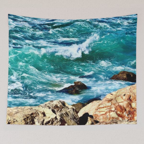 Item preview, Turquoise Waves and Rocky Cliffs designed and sold by Pamela Storch.