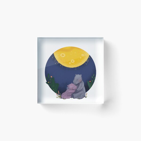 Item preview, Moongazing hippos designed and sold by CreativeStrand.