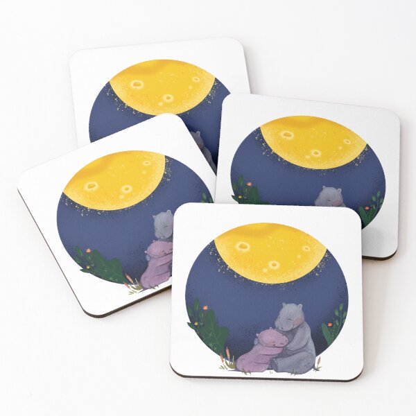 Item preview, Moongazing hippos designed and sold by CreativeStrand.