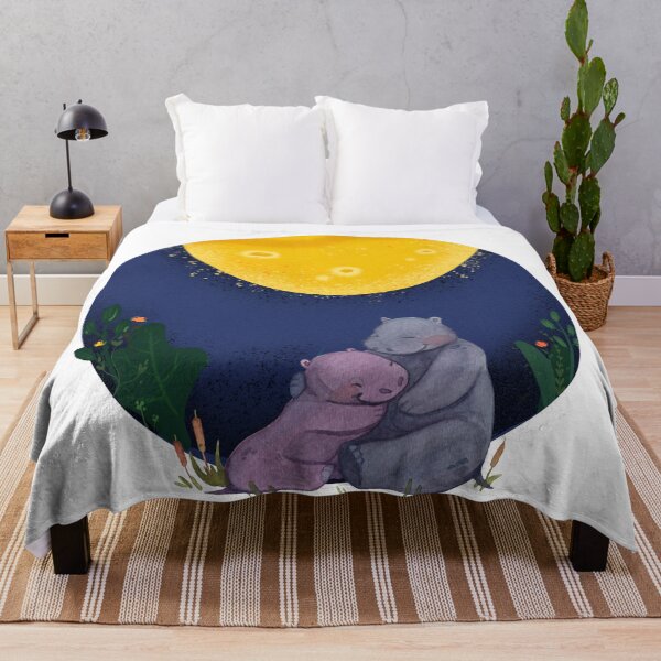 Item preview, Moongazing hippos designed and sold by CreativeStrand.