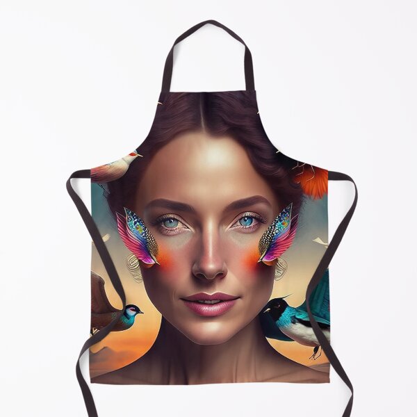 Item preview, Floral Dreams: Vibrant Colorful Woman Portrait with Flowers and Birds designed and sold by artmanikin.