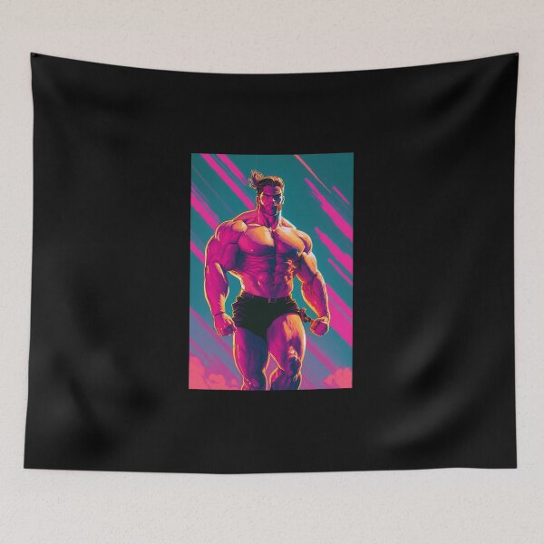 Item preview, 80s Synthwave cyberpunk Strong Man designed and sold by RESToRAPTOR.