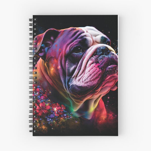 Item preview, Australian Bulldog stardust floral portrait designed and sold by HookedOnDogz.