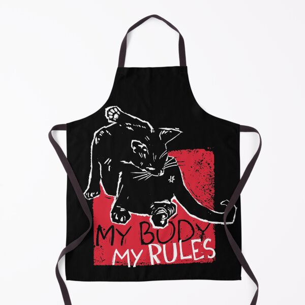 Item preview, My body My Rules. Black funny kitten washes its fur. designed and sold by kazimido.