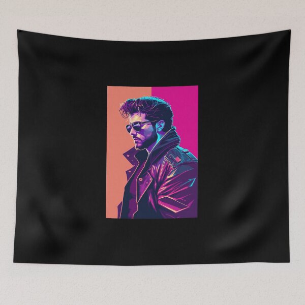 Item preview, 80s Synthwave cyberpunk Stylish man designed and sold by RESToRAPTOR.