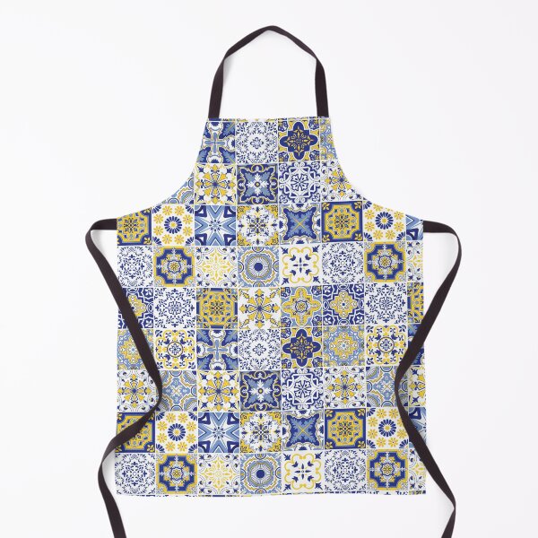 Item preview, Copy of Moroccan Blue, Yellow , White Tiles Pattern Illustration,Circle Floral, Mediterranean Style designed and sold by Dazzline Designs.