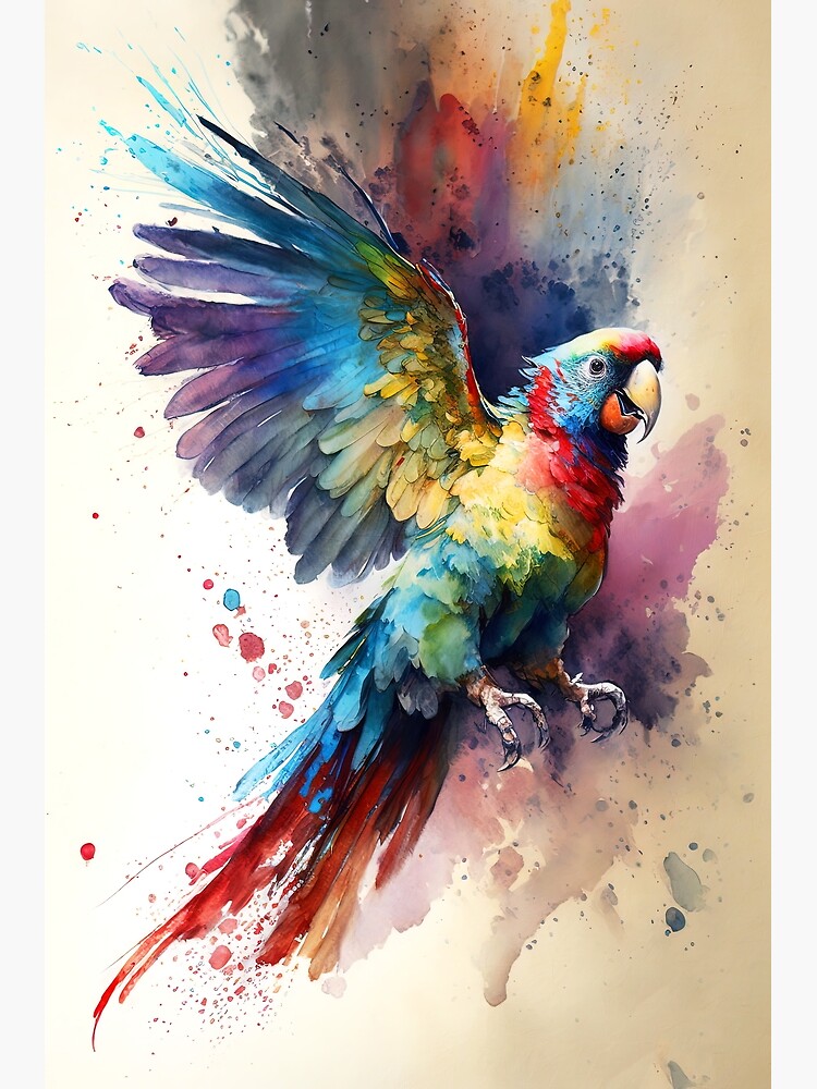 Parrot Watercolor Bird Oil Painting Wall Art on sale Fantasy Print